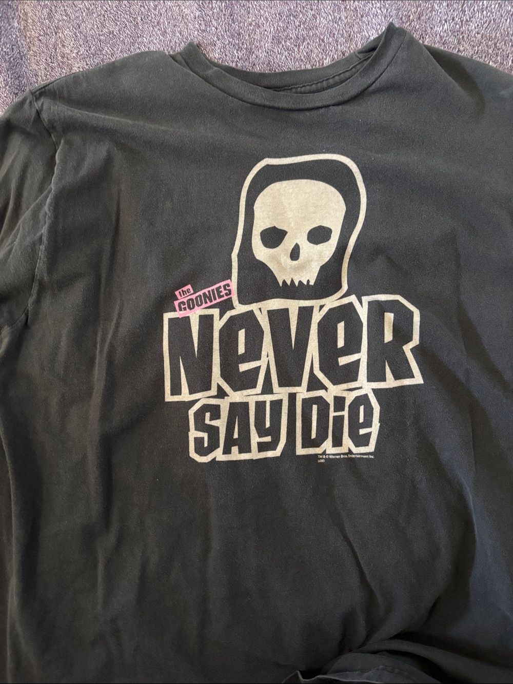The Goonies "Never Say Die" Skull Graphic Tee - Black